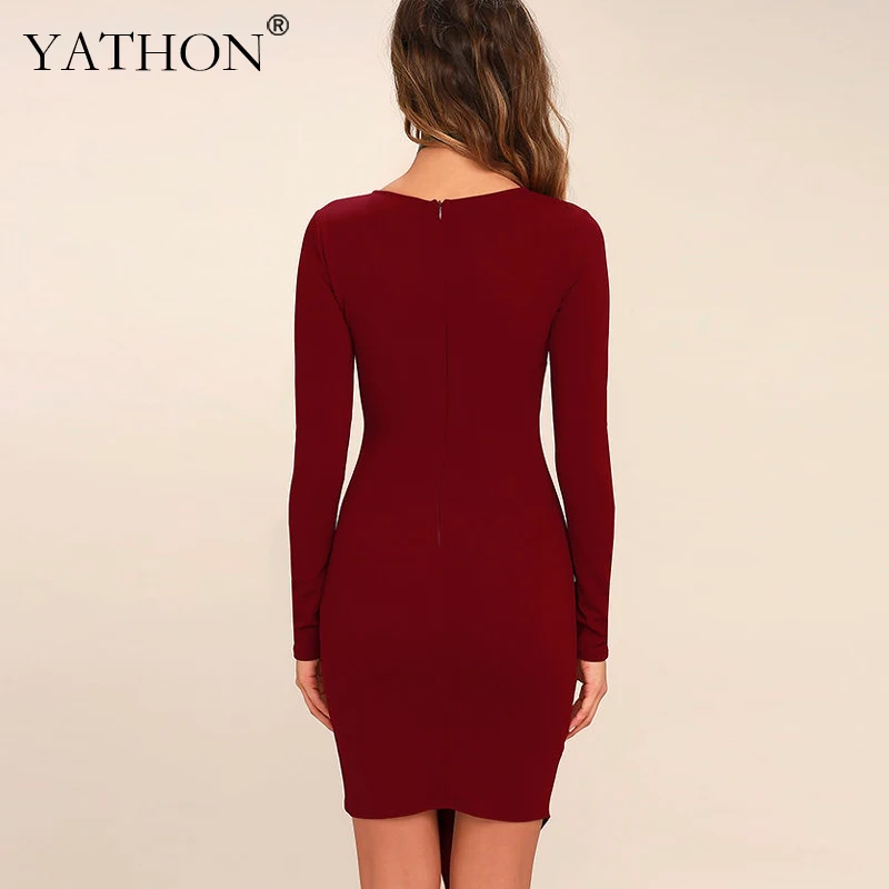 Yathon женские Повседневное коктейльное вечерние Bodycon Платья для женщин Элегантный