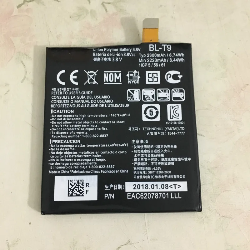 2300mAh литий-ионная аккумуляторная батарея BL-T9 BLT9 батарея для LG Google Nexus 5/D820/D821/Nexus5 батарея T9