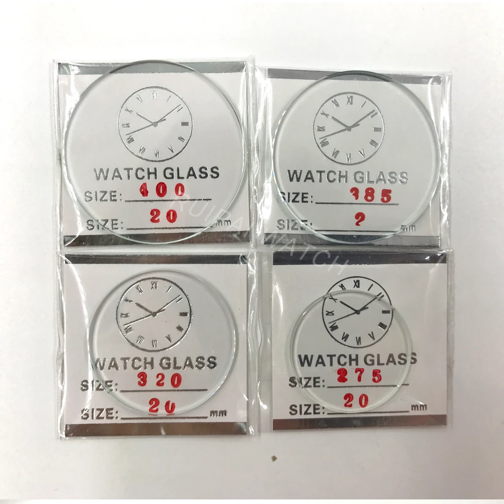 Wholesale 106pcs 2.0MM Thick Flat Mineral Watch Glass Select Size from 24mm to 50mm for Watchmakers and Repair