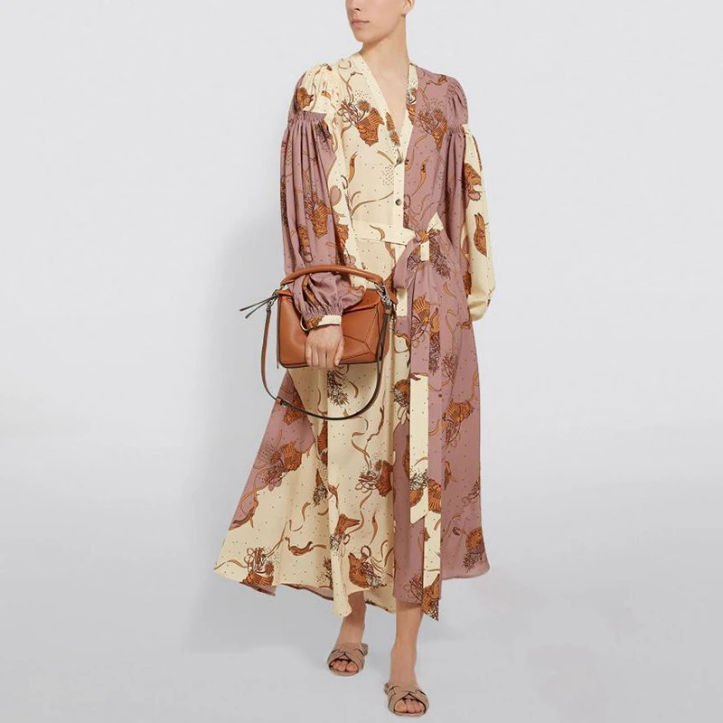 Женское повседневное длинное зимнее платье 2019 длинный рукав макси цветочное