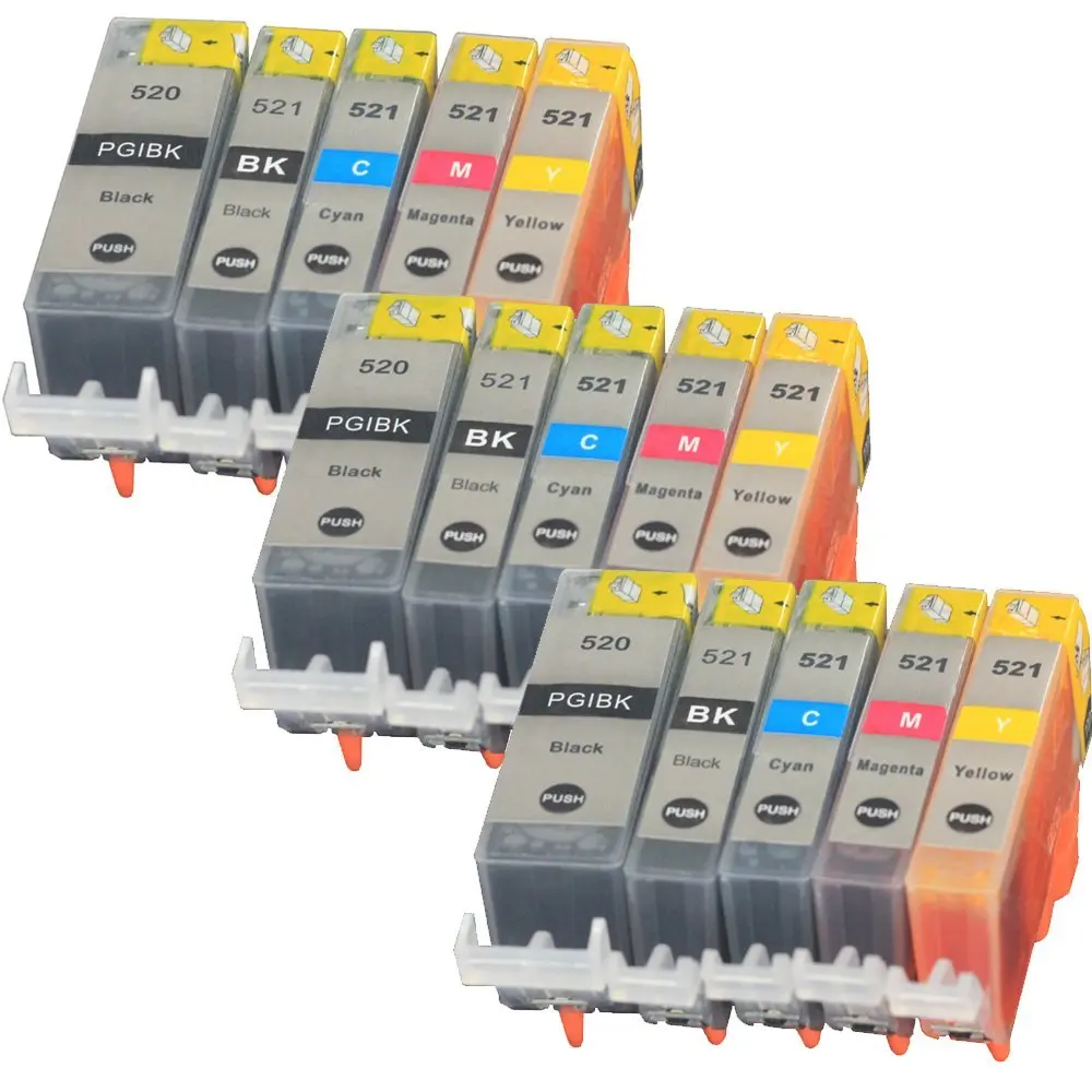 30x чернильные картриджи PGI 520 CLI 521 для Canon PIXMA iP3600 4600 4700 MP 540 550 560 620 630 640 MX860 принтер с