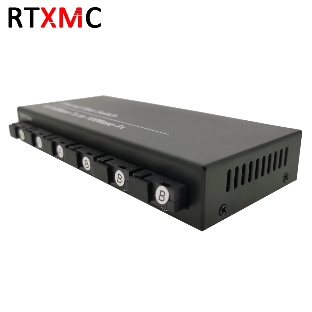 Оптический коммутатор RTXMC 6F2E 10/100M 6 волоконных портов 2 UTP RJ45 дальность передачи до