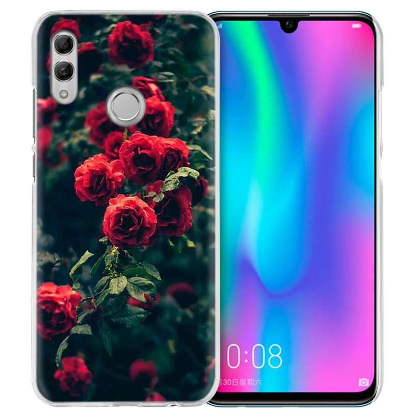 Красивый чехол с цветочным рисунком розы для huawei Honor 8X Y9 9 10 Lite Play 8C 8S 8A Pro V20 20i 10i Y6 Y7 жесткий Роскошный чехол для телефона из поликарбоната