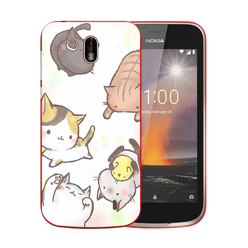 for Nokia 1 2018 Phone Case Luck Cat Pattern Full Protective Ultra Thin TPU Shells 4.5&quot DIY Picture Cover |