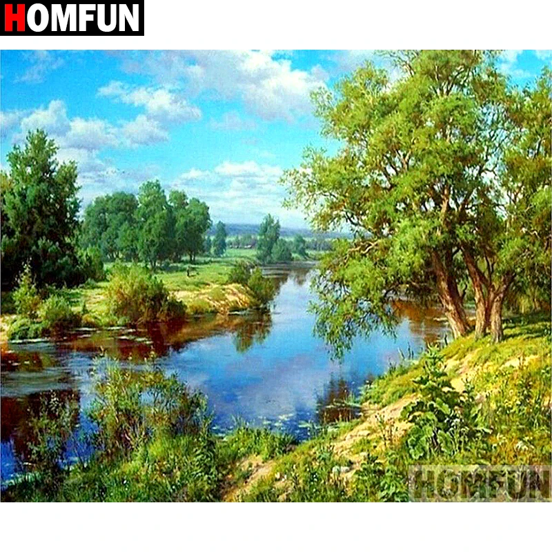 Алмазная 5D картина HOMFUN деревья вышивка крестиком полная выкладка