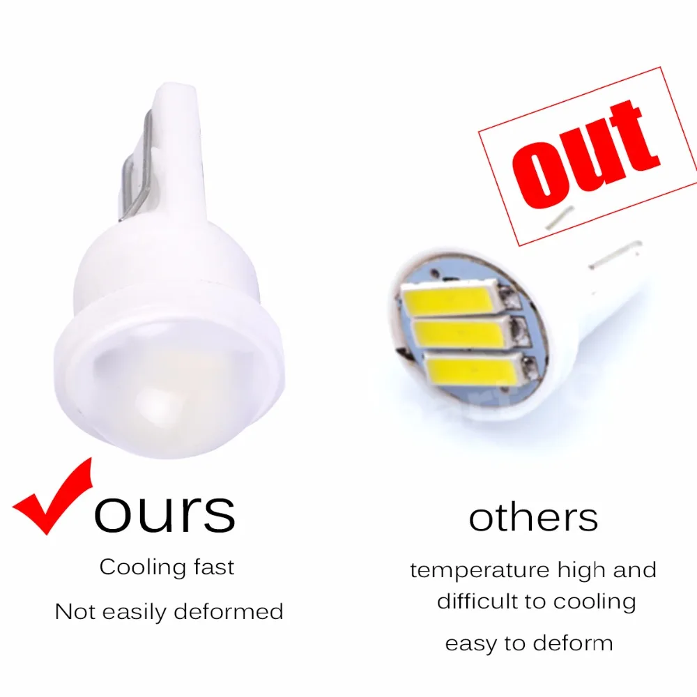 AutoEC 2x керамическая Автомобильная внутренняя Светодиодная лампа T10 194 4014 W5W