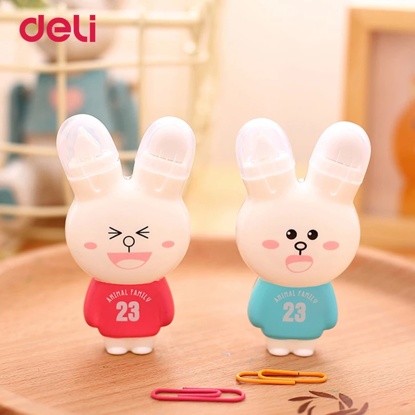 Deli Kawaii Канцтовары коррекция лента мультфильм кролик исправить с ластиком