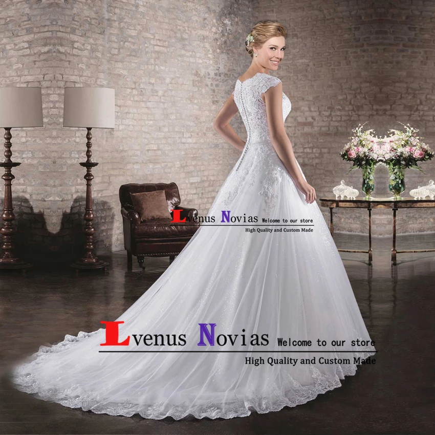 Свадебное платье на заказ Vestido de Noiva романтичное кружевное с бусинами
