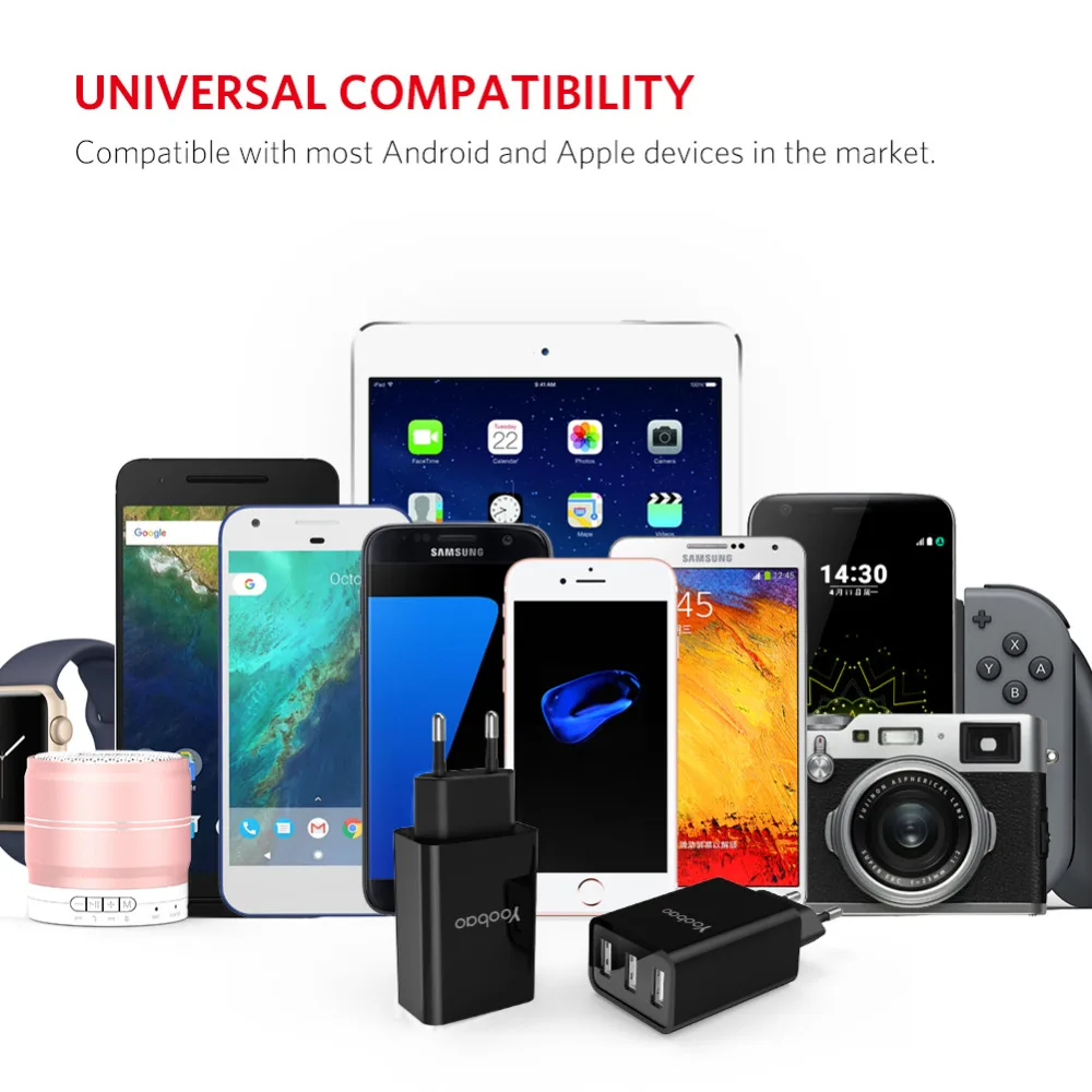 Yoobao 723 USB Зарядное устройство 5V3. 4A Универсальный Портативный стены 3 Порты и