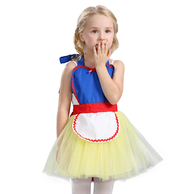 Удобный детский милый костюм Белоснежки для принцессы фартук Tutu отлично
