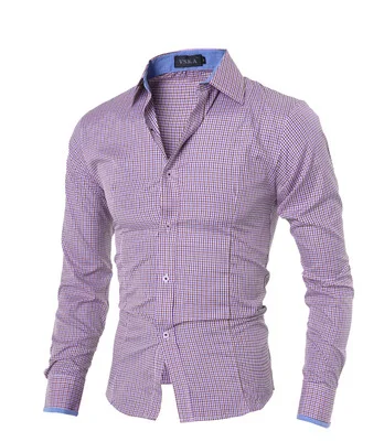 

2016 foreign trade fashion Plaid Mens Casual long sleeved shirt 5038