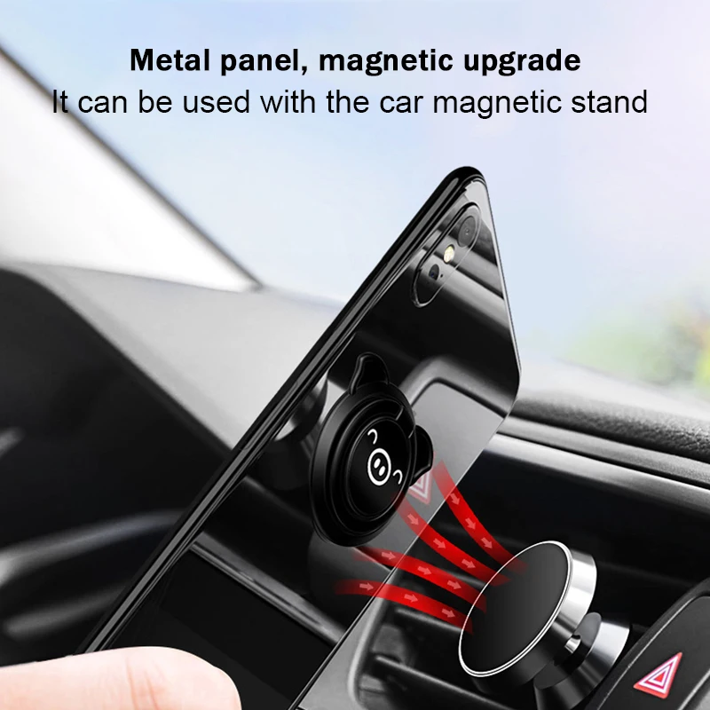 Finger Ring Socket Holder 360 Degree Hand Rotation Cartoon Pig Mobile Phone Desk Support Magnetic Car Bracket Stand Accessories