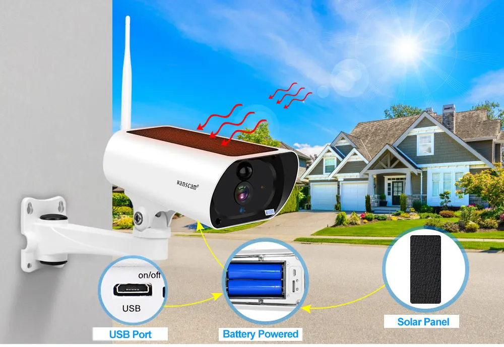 Wanscam HD1080P IP камера IP66 2MP Солнечная камера беспроводной Wifi видео дверной звонок Домофон домашняя камера видеонаблюдения 4X зум