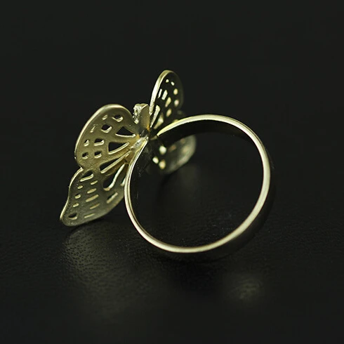 Кольцо из стерлингового серебра 925 пробы с бабочкой Ювелирное кольцо открытым