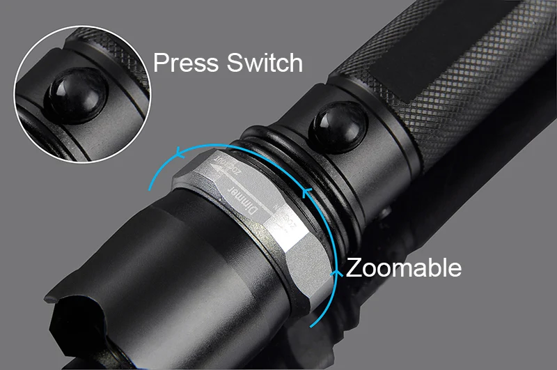 Q5 T6 Led Tactical Flashlight Zoomable Torch Camping lantern Hiking Light Lamp Lantern for 18650 or 3*AAA Battery