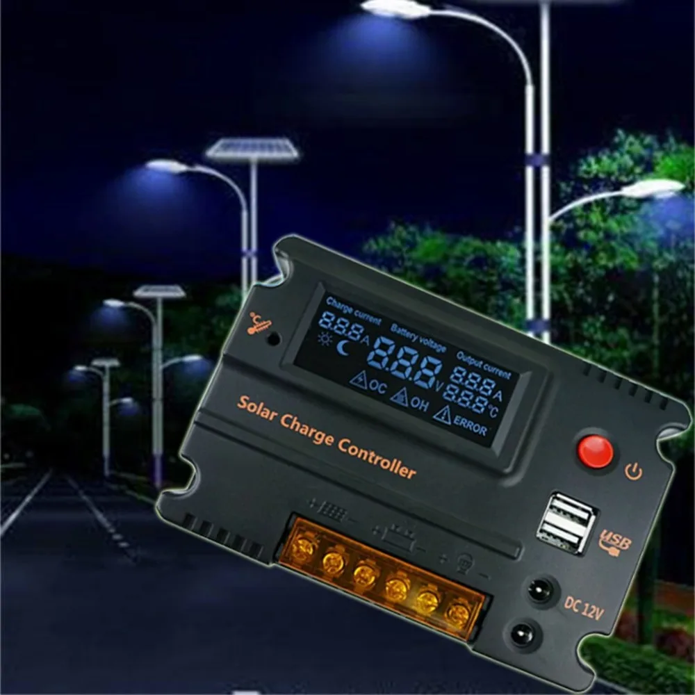 ACEHE 12V 24V Solar Charge Controller Auto Switch LCD Intelligent Panel Battery Regulator | Обустройство дома