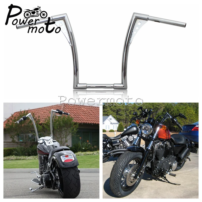 Мотоциклетная хромированная вешалка APE 16 дюймов Rise 1 1/4 руль для Harley Touring Softail FLST FXST