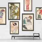 Масляная картина для логов, декор для стен, Картина на холсте, Художественная печать, печать на холсте, настенная живопись Egon Schiele, выбор нескольких стилей