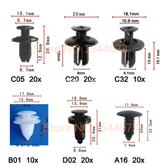 100 шт. автомобильные пластиковые крепежные зажимы для панелей дверей|auto fastener|plastic