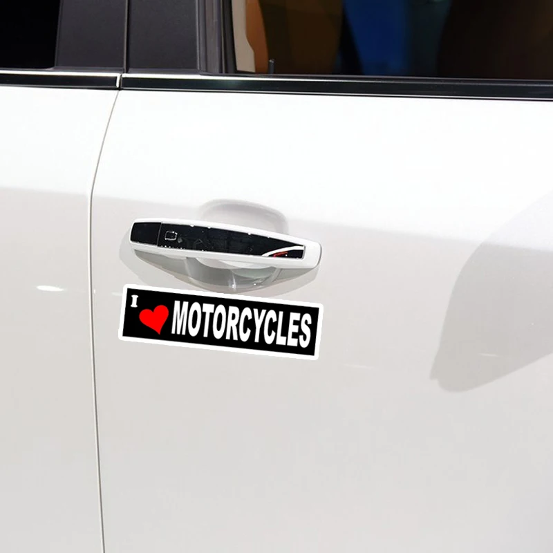 

YJZT 15*3.5CM I LOVE MOTORCYCLES The Car Decal Reflective Car Sticker C1-4191
