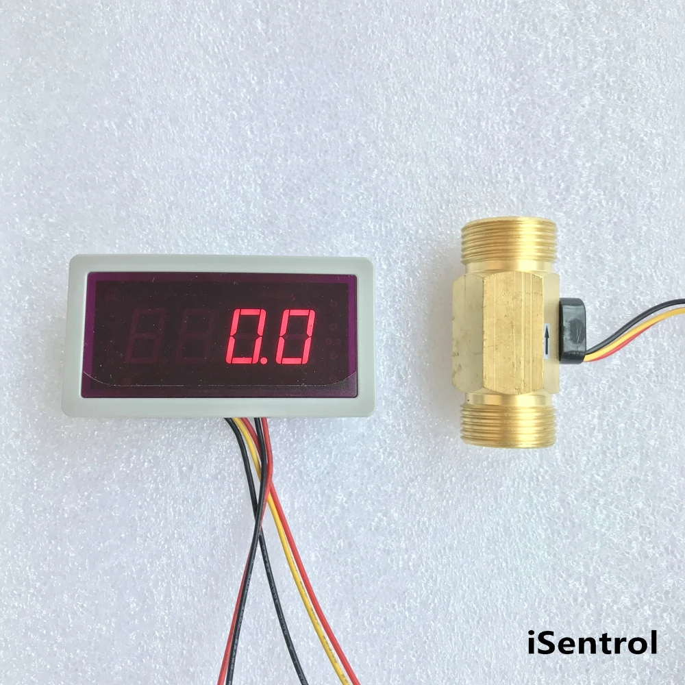 US308MT 12V прокачки + USC-HS43TB 2-45L/мин G3/4 дюйма расход Дисплей и счетчик частоты зал воды