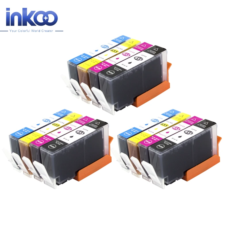 Inkoo 12 шт. для HP 655 картридж черный с чипом DeskJet Ink Advantage 3525 4615 4625 5525 6525 принтер |