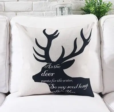 Наволочка для дивана с принтом оленя скандинавских джунглей хлопковая льняная