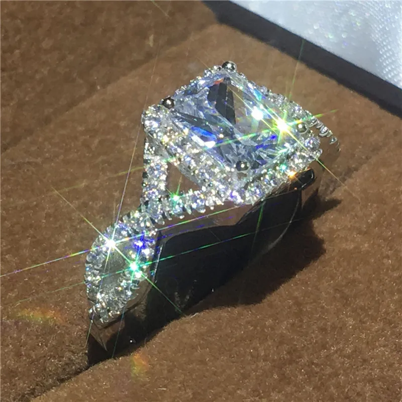 choucong Classic Engagement Wedding Band ring Princess cut 5A zircon Cz 925 Sterling silver Rings For Women men Jewelry | Украшения и
