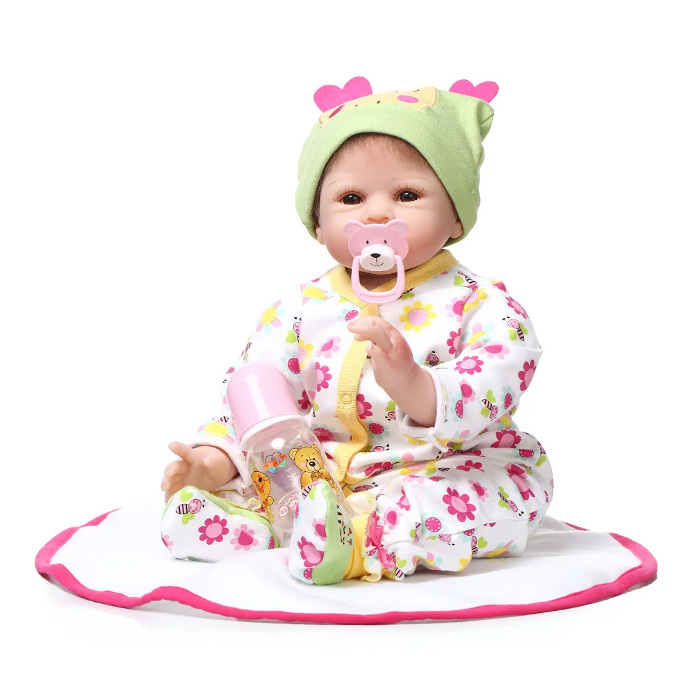 Nicery 22 дюйма 55 см Reborn Baby Doll магнитного Рот Мягкий силиконовый реалистичные девушка