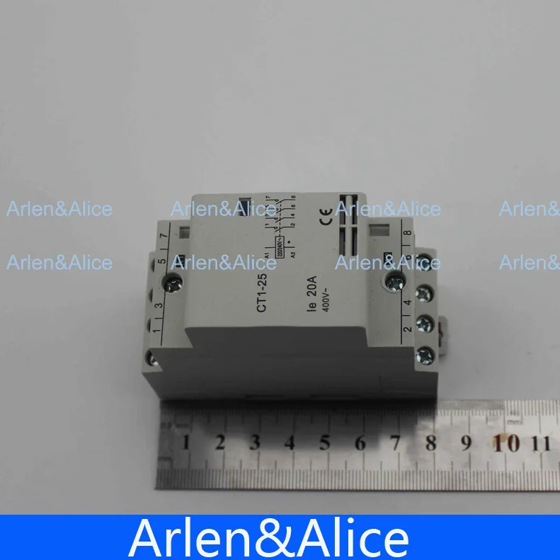 Модульный контактор переменного тока CT1 4P 20A 2NC 2NO 220 V/230 V 50/60HZ на din рейке|modular