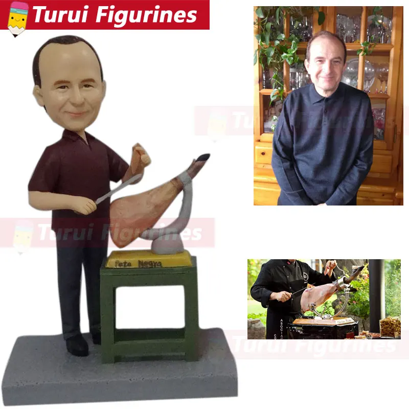 

personalized bobble head figures custom dolls with your face clay figures sculpture Barbecue master bobblehead customized dolls