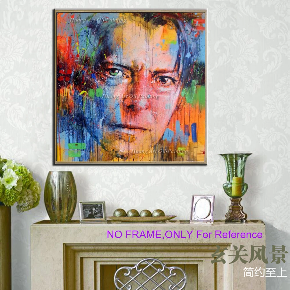 

Top Artist Hand Painted High Quality David Bowie Oil Painting Wall Painting Colorful Face Portraits Paintings Home Decor Art