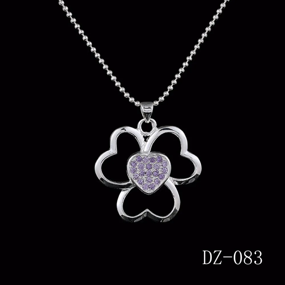 Женский кулон в виде клевера из серебра 925 пробы с цирконом | Украшения и