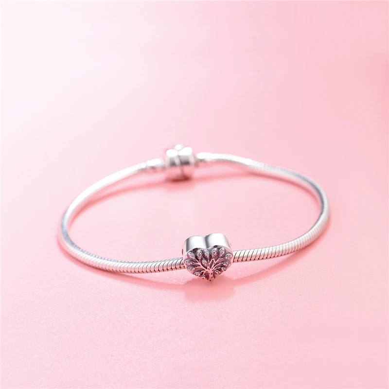 Бусина Шарм семейное дерево с прозрачным цирконием подходит для оригинального