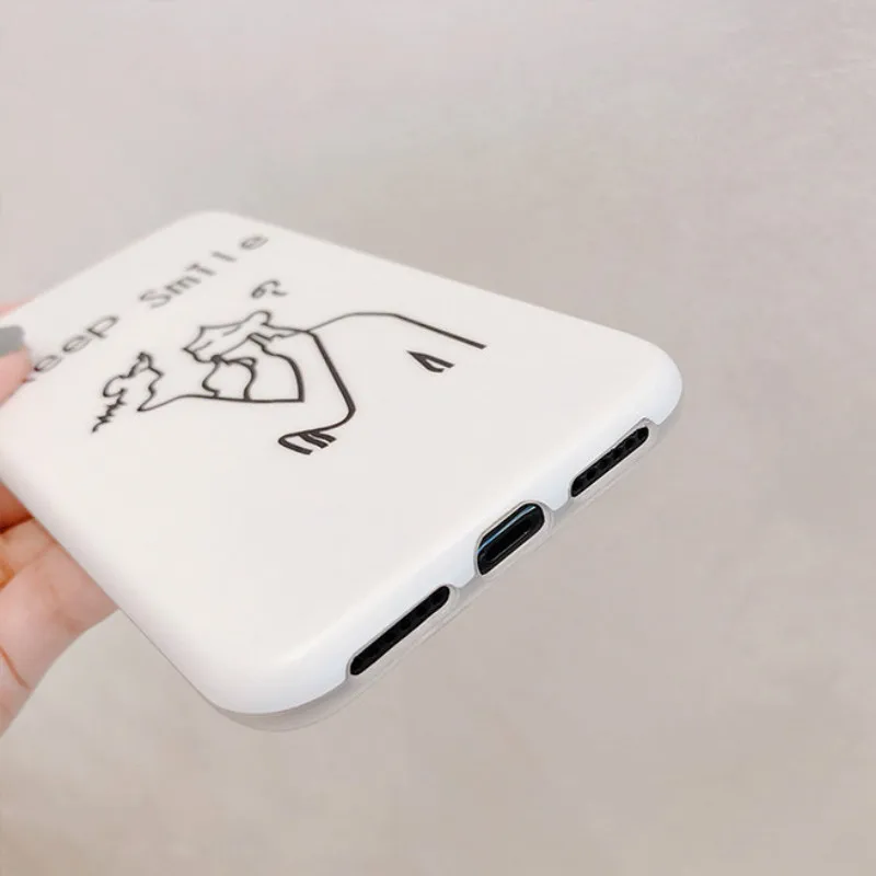 POBLU Funny Cartoon Keep Smile TPU Case For iphone X XS Fashion IMD Soft Silicone 6s 7 8 8plus Back Cover Shell |