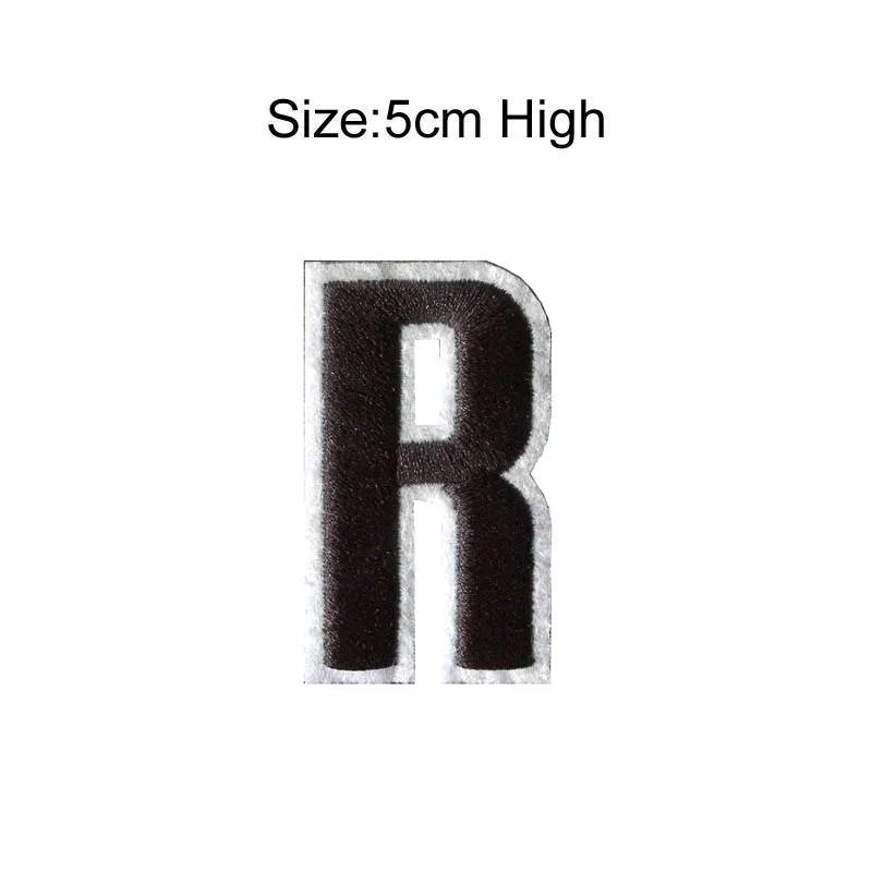 Ударный черный фон 1 шт. с белыми английскими буквами A-Z или цифрами 0-9 вышитый