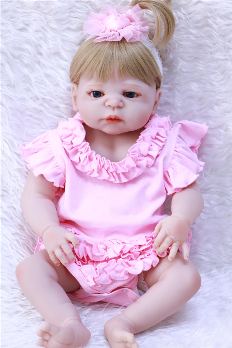 

NPK 23" Full Body Silicone Reborn Baby princess doll toy bathe Play House dolls clothes mold reborn bonecas kids gift doll toys