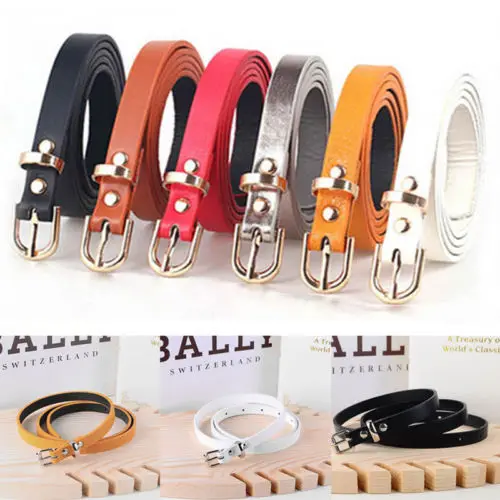 2019 женский тонкий кожаный пояс модный для платья Тонкий блестящий облегающий из