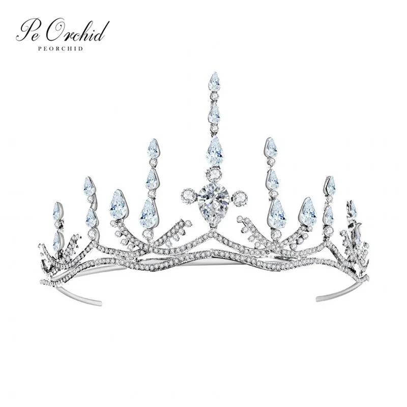 PEORCHID 2019 Стразы для свадебной короны тиара Свадебные невест кристалла Pageant Princess