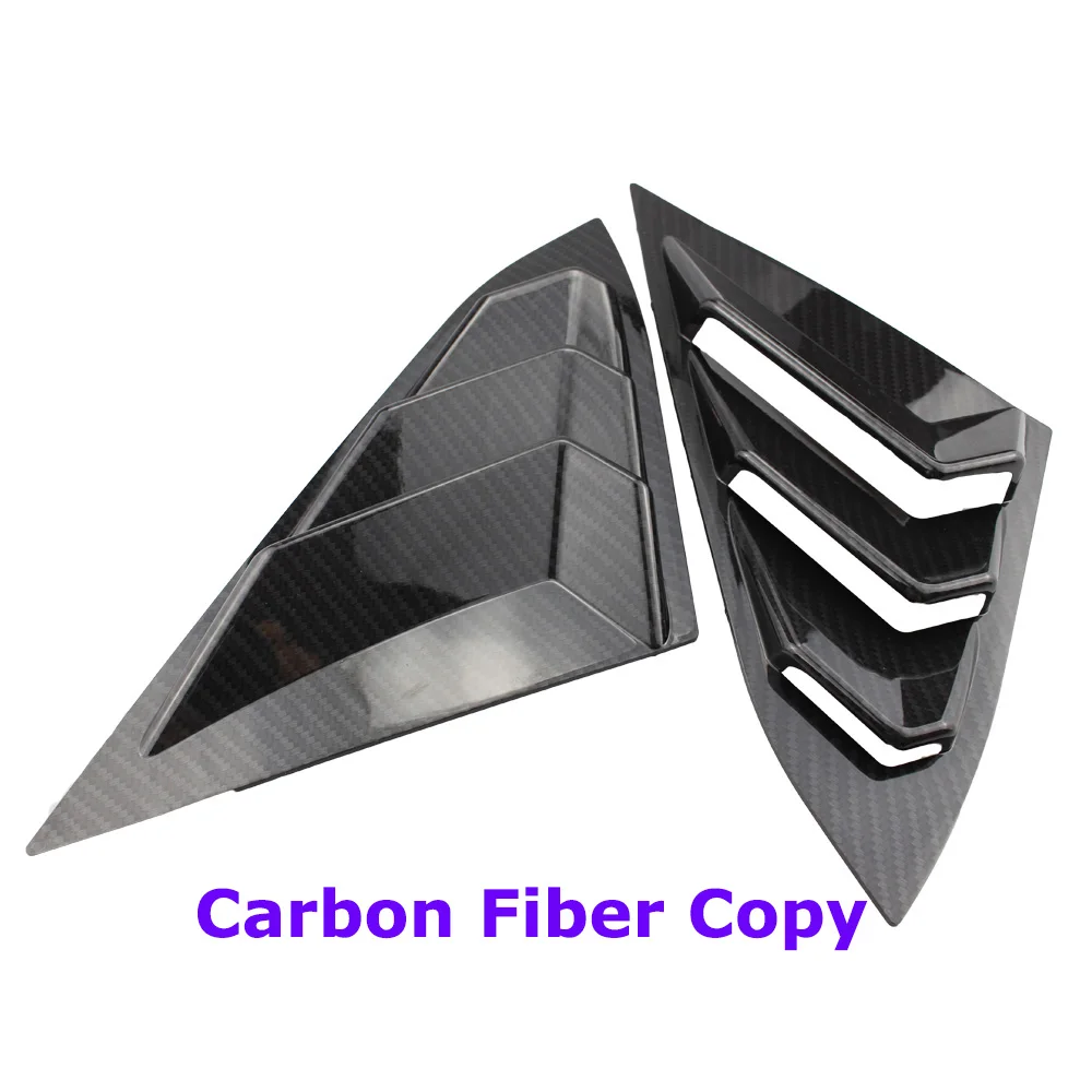 Carbon Fiber Copy 2 шт./набор, Автомобильный задний четверть спойлер, панель, боковое вентиляционное окно, жалюзи, подходит для Honda Civic, автомобильная дверь, защита от солнца - Цвет: Carbon Fiber Copy