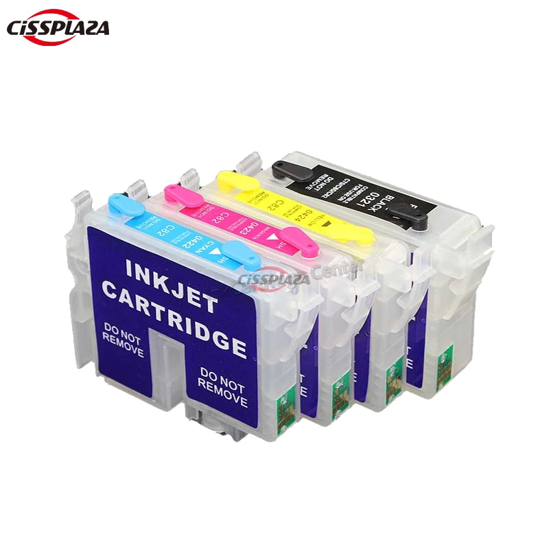 

CISSPLAZA compatible For EPSON CX5100 CX5200 CX5300 CX5400 refillable ink cartridge T0321/T0422/T0423/T0424