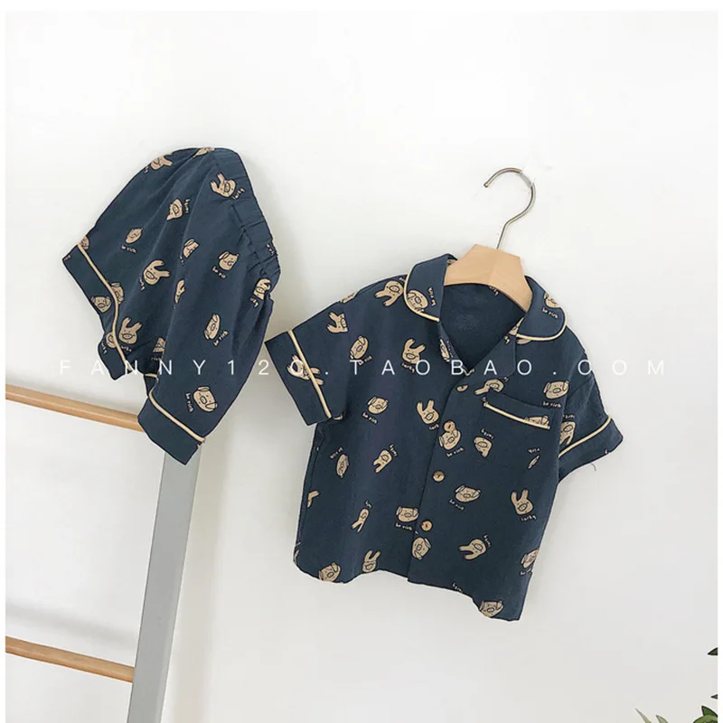 Одежда для детей новая летняя Пижама мальчиков 2019 одежда родителей и с героями