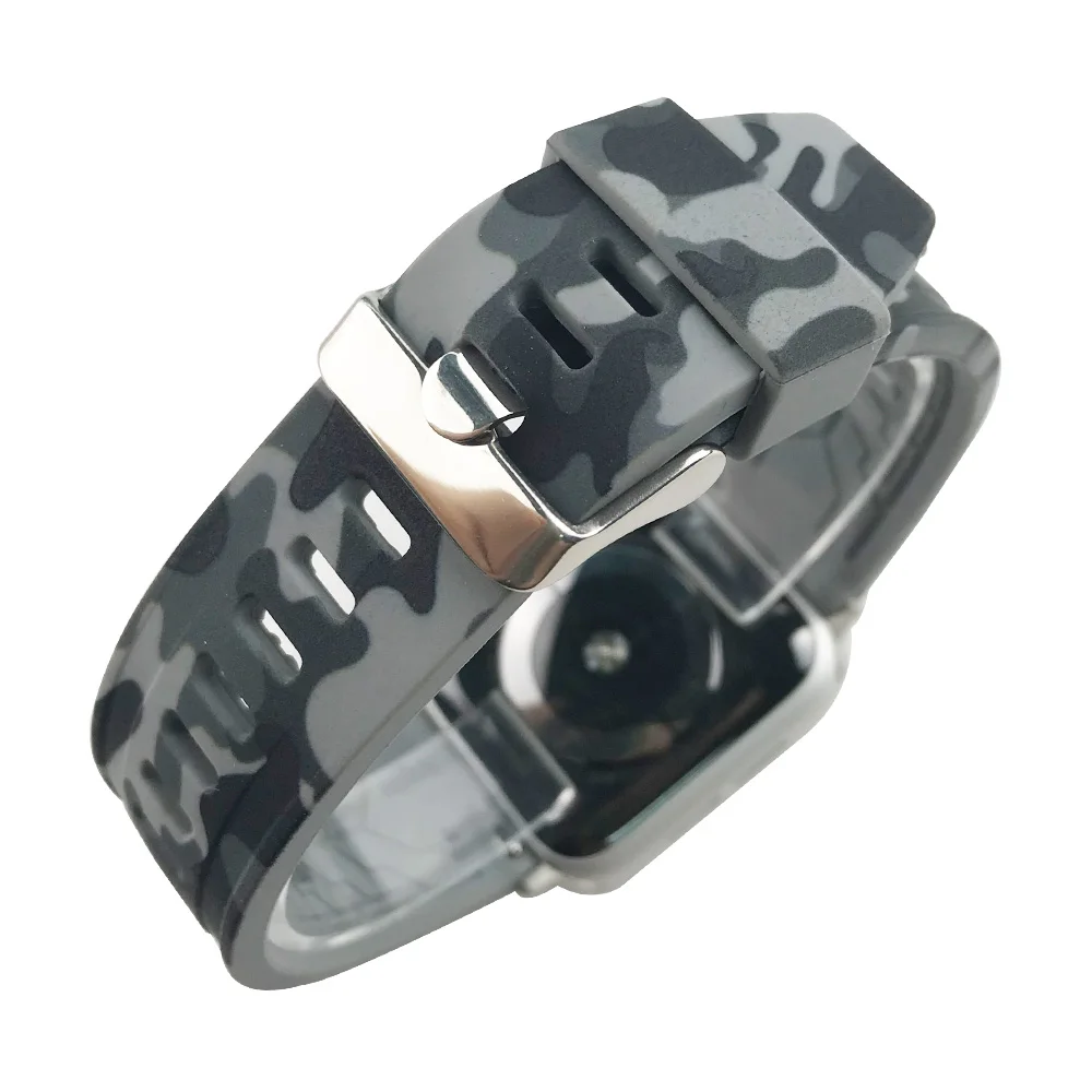 Ремешок Камуфляжный мягкий для Apple Watch Band Series 9 8 7 6 SE 5 4 силиконовый браслет Ultra 2 49