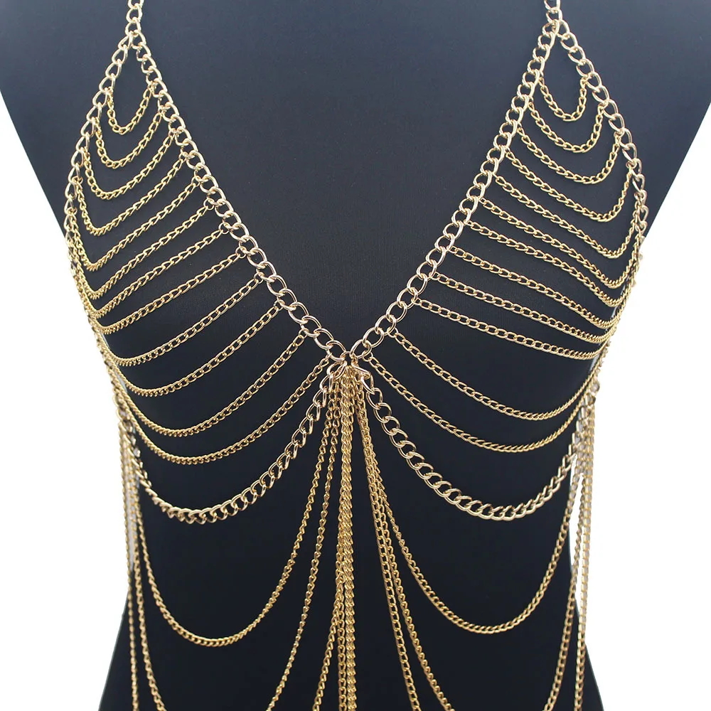 Женское длинное ожерелье бикини с кисточками золотистого цвета|jewelry style|necklace