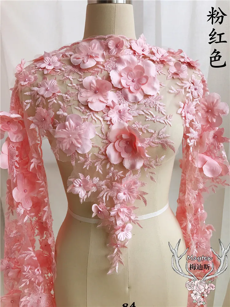 European luxury three-dimensional satin pearl embroidery lace handmade diy heavy work bead material | Дом и сад