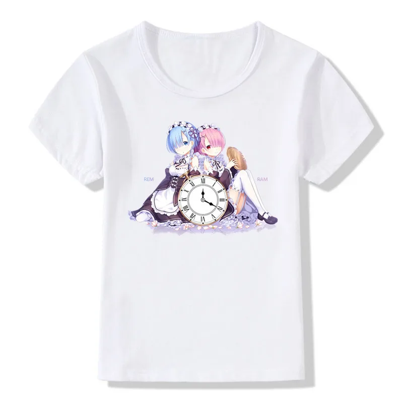 2018 для маленьких девочек принт Re:Zero REM футболка с персонажами из мультфильмов