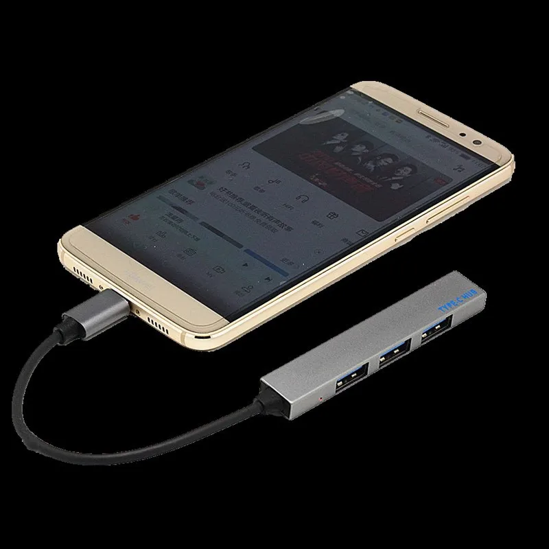 Сверхтонкий мини-порт Type-C-4 usb-хаб 4-портовый концентратор USB 3 0 C Type-C адаптер Ethernet |