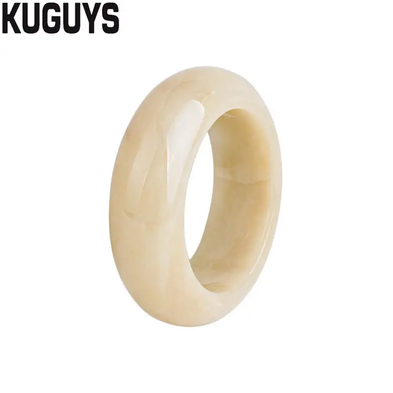 BEIGE KUGUYS модные ювелирные изделия из смолы с рисунком широкие браслеты для женщин круглый цветной большой браслет трендовые аксессуары - Окраска металла: BEIGE