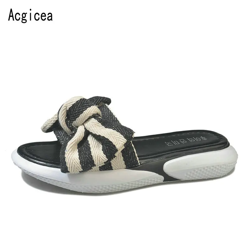 2018 новый летний Винтаж Для женщин бабочкой тапочки Западные открытый обувь на