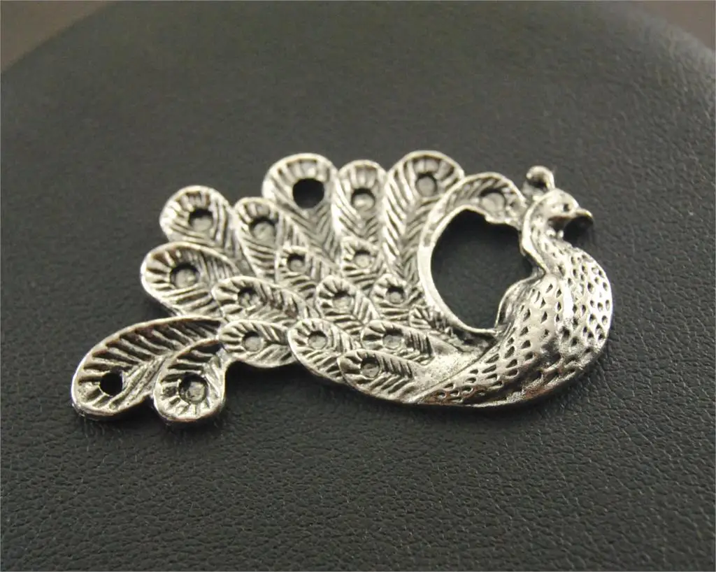 2 шт серебряный цвет павлин кулон Подвески для изготовления ювелирных изделий DIY
